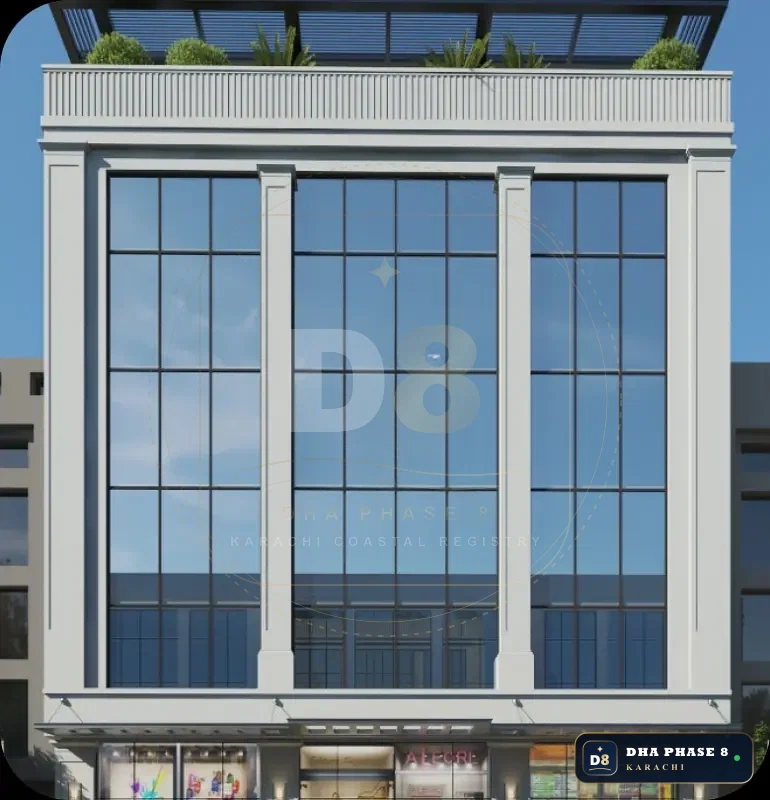 600 Sq Yd Commercial Plaza for Sale in Phase 8 Extension
