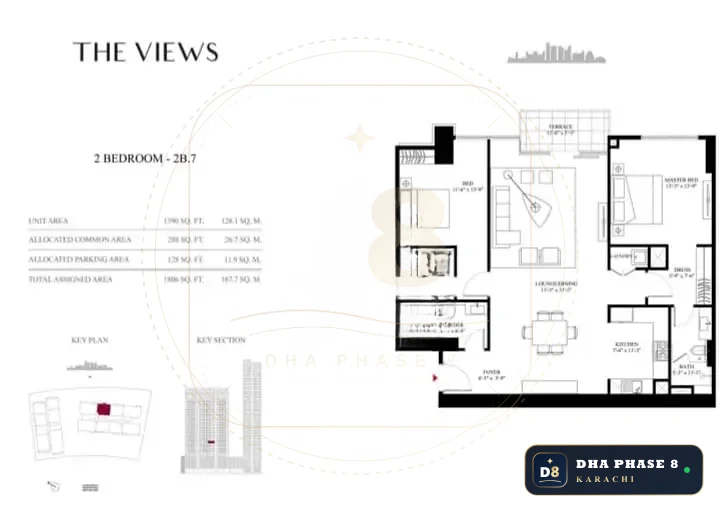 8 Marla 2 Bed Apartment in Emaar Crescent Bay (The Views) | Direct Sea View