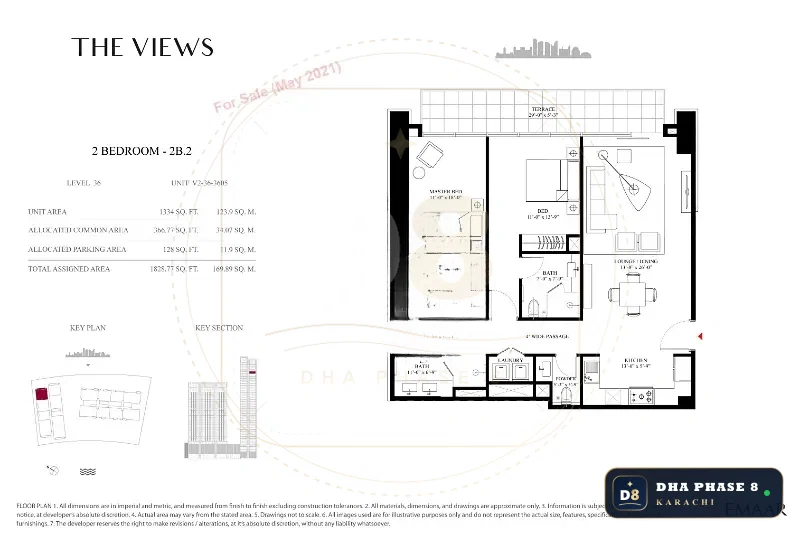1,828 Sq Ft 2 Bed Apartment in Emaar Crescent Bay (The Views) | Direct Sea View