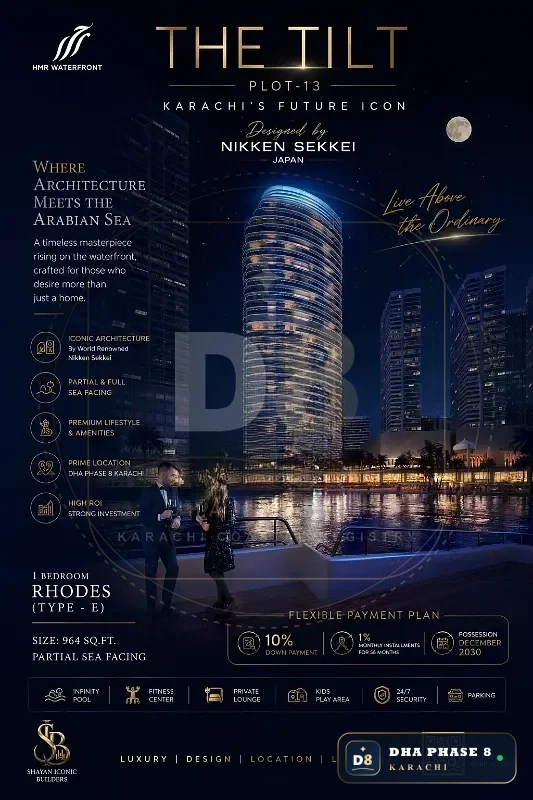 964 Sq Ft 1 Bed Apartment in HMR Waterfront | Direct Sea View