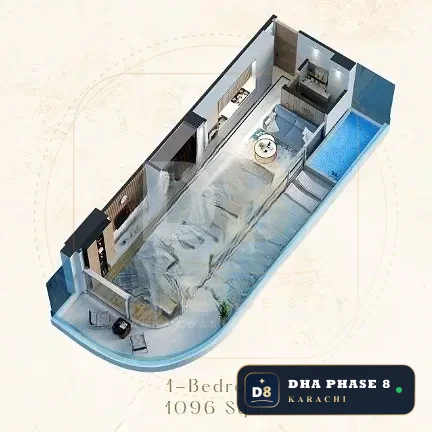 862 Sq Ft 1 Bed Apartment in HMR Waterfront