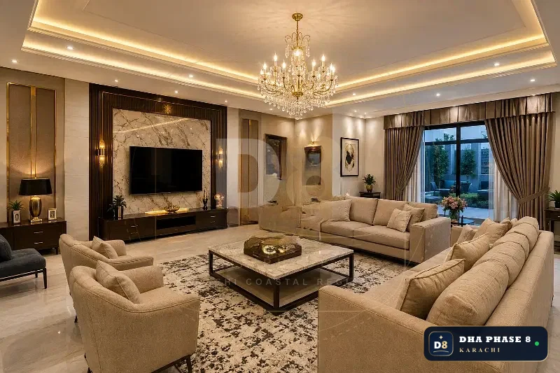 1,000 Sq Yd 7 Bed Designer Villa in Phase 8 | Basement, Pool & Cinema