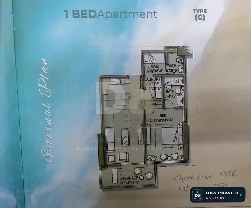 990 Sq Ft 1 Bed Apartment in HMR Waterfront | Installment Plan Available