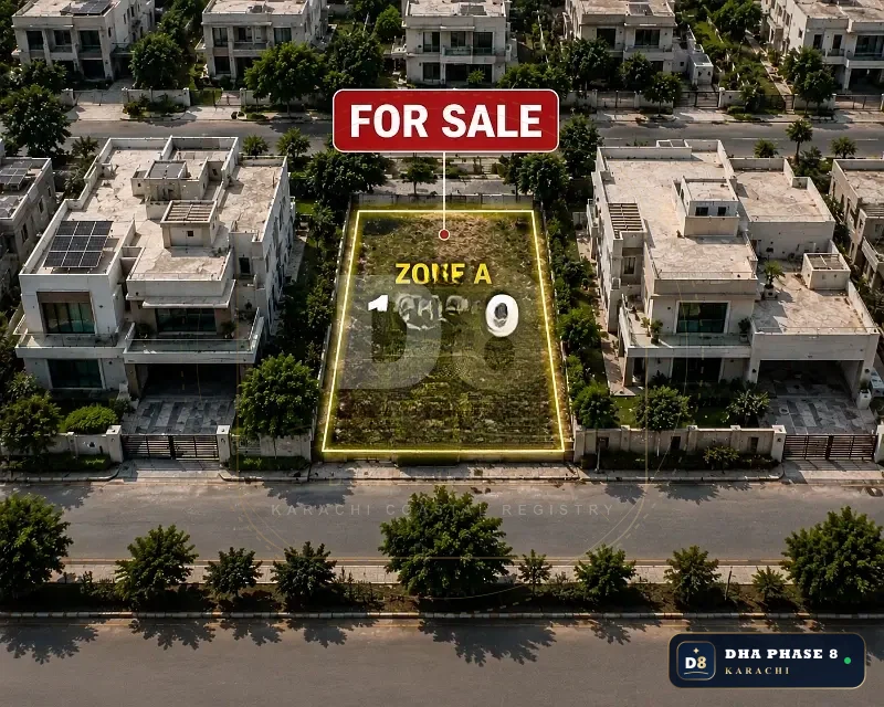 1,000 Sq Yd Residential Plot for Sale in Zone A, DHA Phase 8