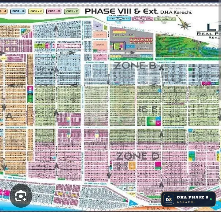 1,000 Sq Yd Residential Plot for Sale in Phase 8, DHA Phase 8 | Direct Sea View