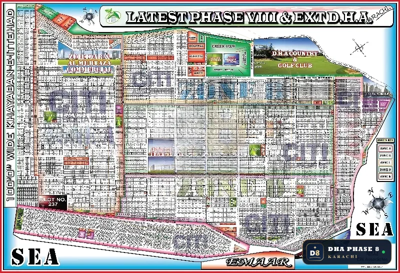 500 Sq Yd Residential Plot for Sale in Zone D, DHA Phase 8 | West Open