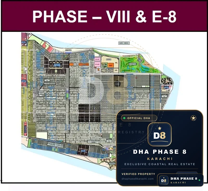 1,000 Sq Yd Residential Plot for Sale in Phase 8, DHA Phase 8 | West Open