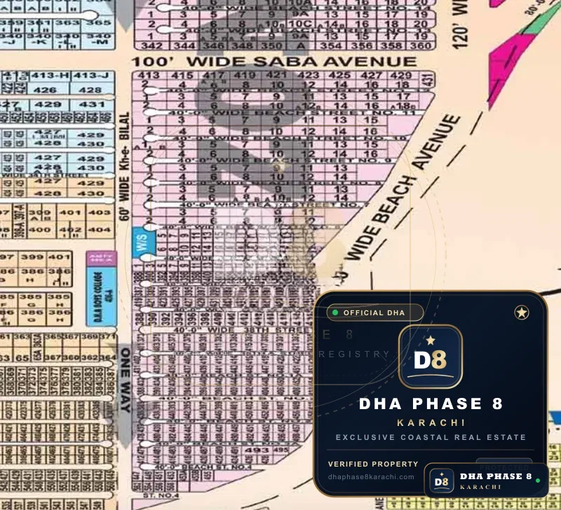 900 Sq Yd Residential Plot for Sale in Zone C, DHA Phase 8 | West Open
