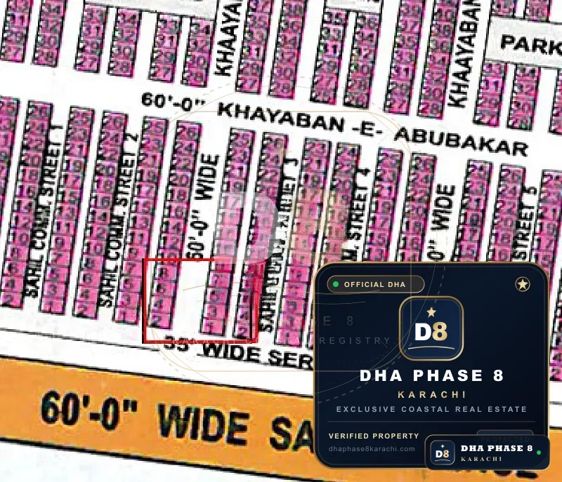 100 Sq Yd Commercial Plot for Sale in Phase 8, DHA Phase 8