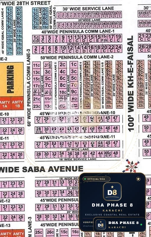 100 Sq Yd Commercial Plot for Sale in Peninsula Commercial, DHA Phase 8