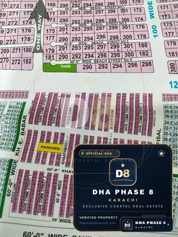 100 Sq Yd Commercial Plot for Sale in Phase 8, DHA Phase 8 | Direct Sea View