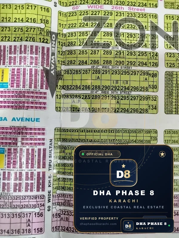 1,000 Sq Yd Residential Plot for Sale in Phase 8, DHA Phase 8