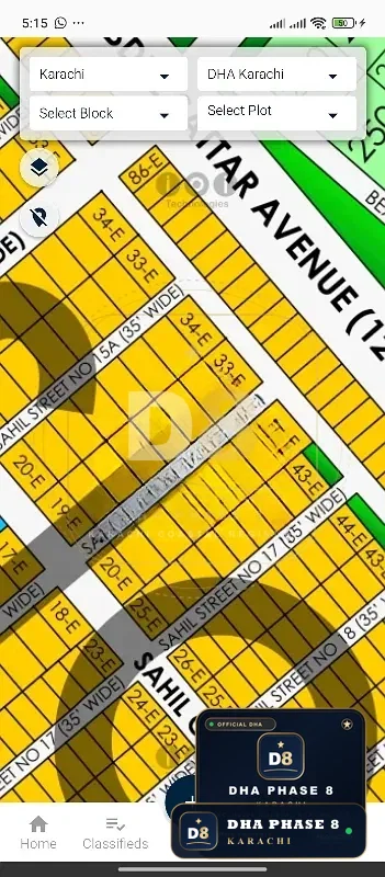 500 Sq Yd Residential Plot for Sale in Phase 8 Extension, DHA Phase 8 | West Open