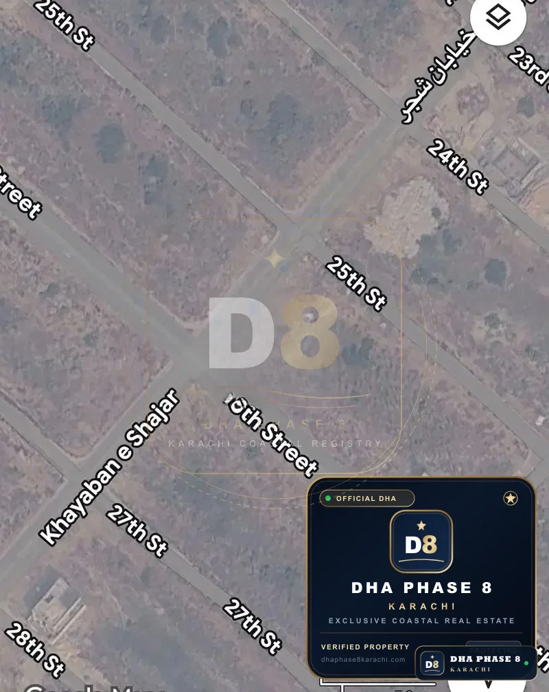600 Sq Yd Residential Plot for Sale in Zone E, DHA Phase 8 | West Open
